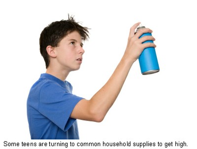 Teen With Spray Can Caption