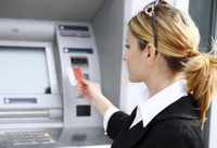 Woman at ATM