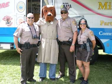 Officers and McGruff with Bus