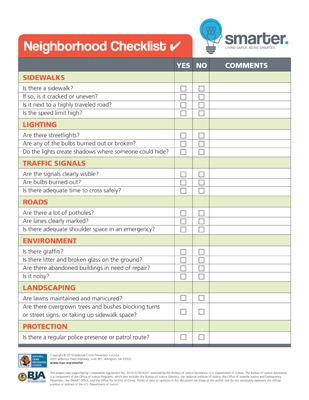 Neighborhood Checklist